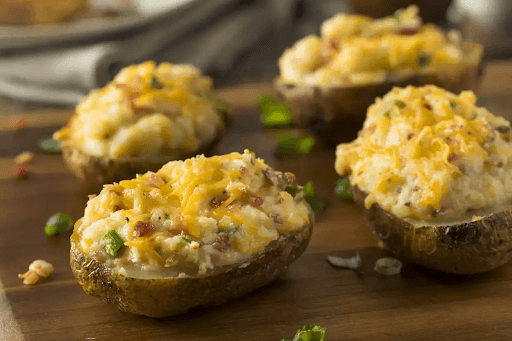 <p>Baked Egg Stuffed Potatoes </p>
 Image