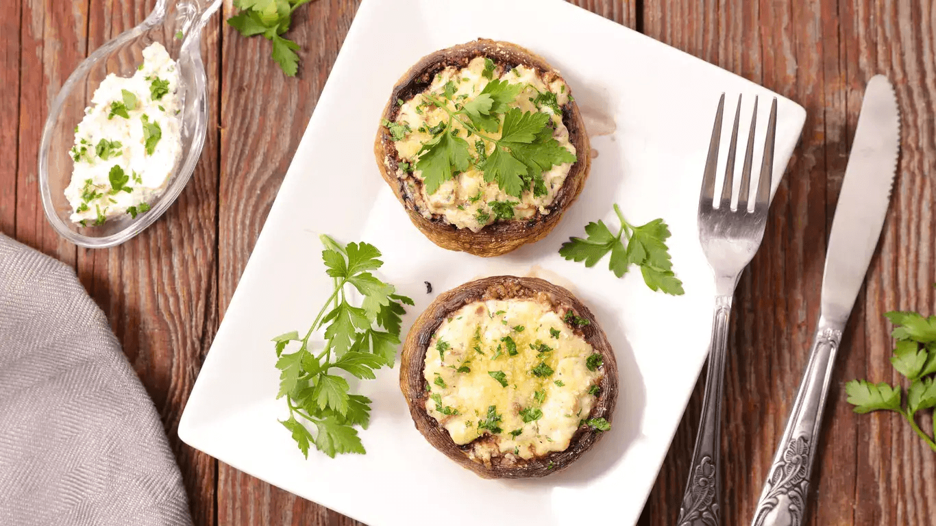 <p>Cheese Stuffed Mushroom Bruschetta</p>
 Image